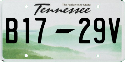 TN license plate B1729V