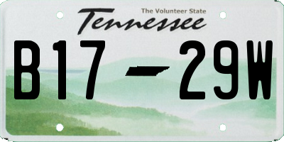 TN license plate B1729W