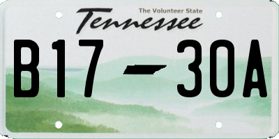 TN license plate B1730A