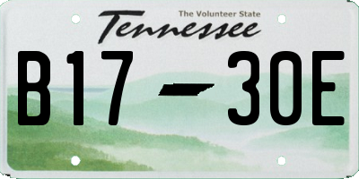 TN license plate B1730E