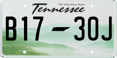 TN license plate B1730J