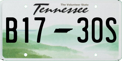 TN license plate B1730S