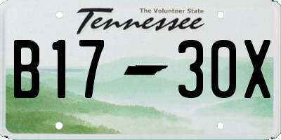 TN license plate B1730X