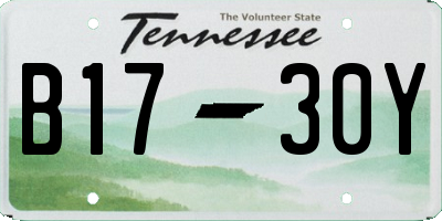 TN license plate B1730Y