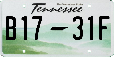 TN license plate B1731F