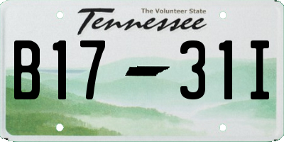 TN license plate B1731I