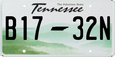 TN license plate B1732N