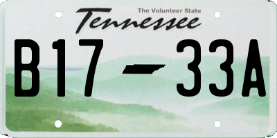 TN license plate B1733A