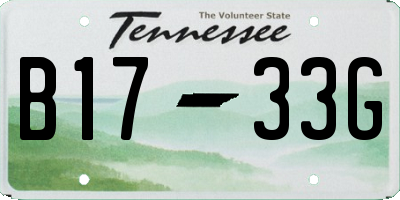 TN license plate B1733G