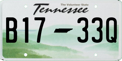 TN license plate B1733Q