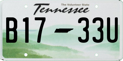 TN license plate B1733U