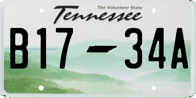 TN license plate B1734A
