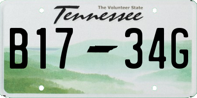 TN license plate B1734G