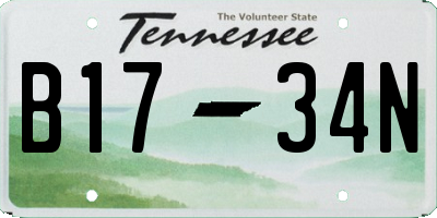 TN license plate B1734N