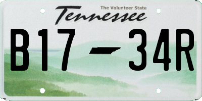 TN license plate B1734R