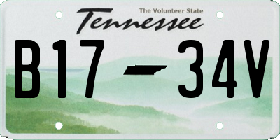 TN license plate B1734V