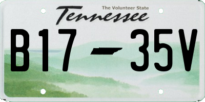 TN license plate B1735V