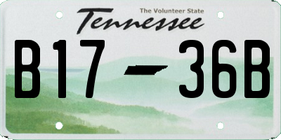 TN license plate B1736B