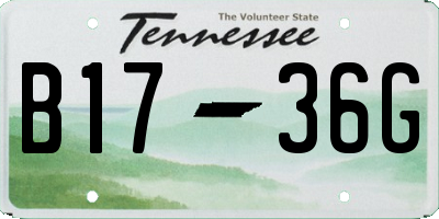 TN license plate B1736G
