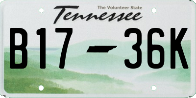 TN license plate B1736K