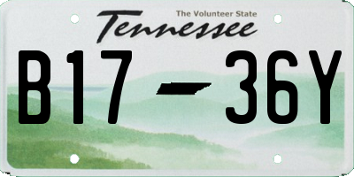 TN license plate B1736Y