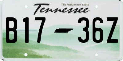 TN license plate B1736Z