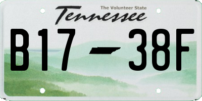 TN license plate B1738F