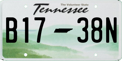 TN license plate B1738N