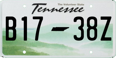 TN license plate B1738Z