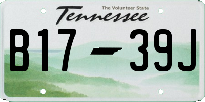 TN license plate B1739J