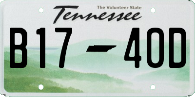 TN license plate B1740D