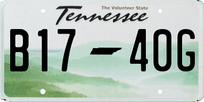 TN license plate B1740G