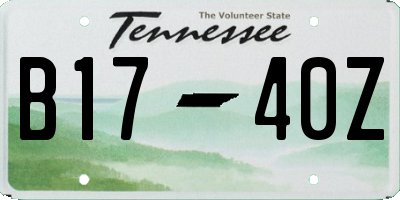 TN license plate B1740Z