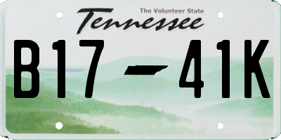 TN license plate B1741K