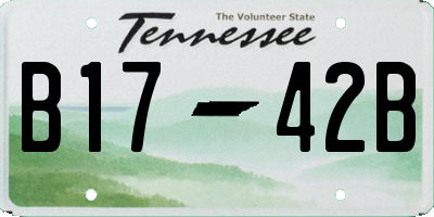 TN license plate B1742B