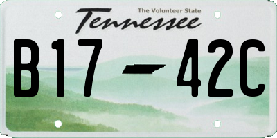 TN license plate B1742C