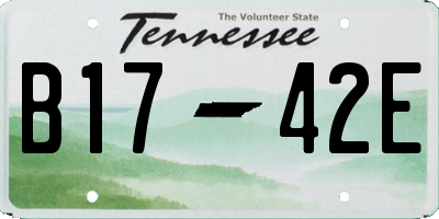 TN license plate B1742E