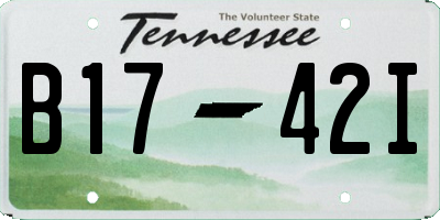 TN license plate B1742I