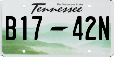 TN license plate B1742N