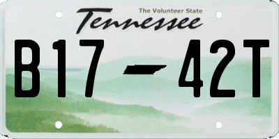 TN license plate B1742T
