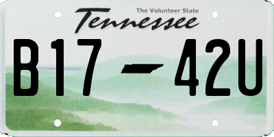 TN license plate B1742U