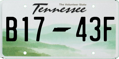 TN license plate B1743F