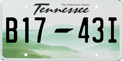 TN license plate B1743I
