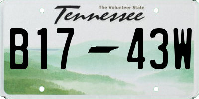 TN license plate B1743W