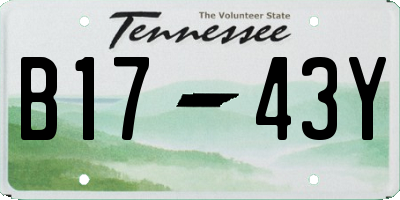TN license plate B1743Y