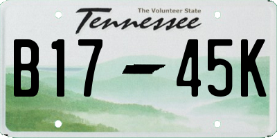 TN license plate B1745K