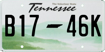 TN license plate B1746K