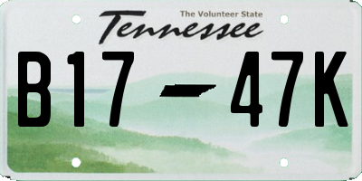 TN license plate B1747K