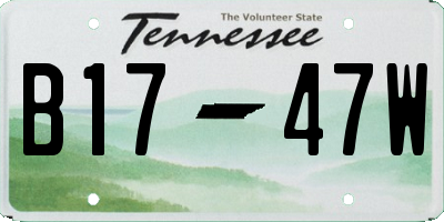 TN license plate B1747W