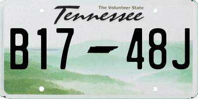 TN license plate B1748J